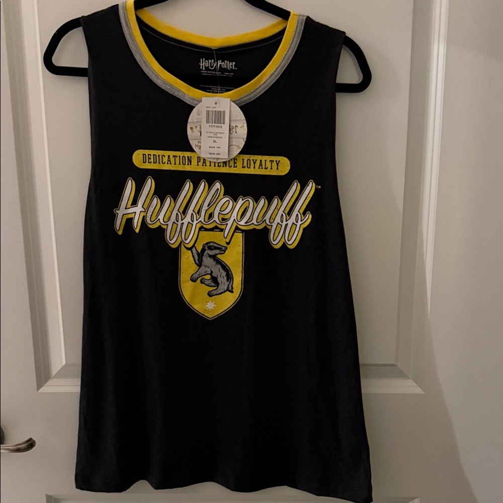 Harry Potter Hufflepuff Women's Muscle Tee - Black and Yellow